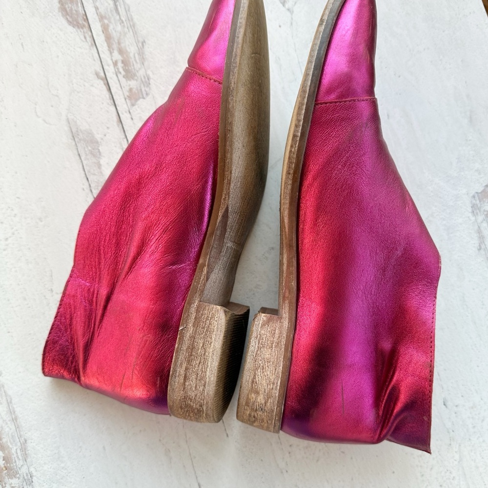 Free People Metallic Pink Leather D'Orsay Flats - Picture 4 of 16